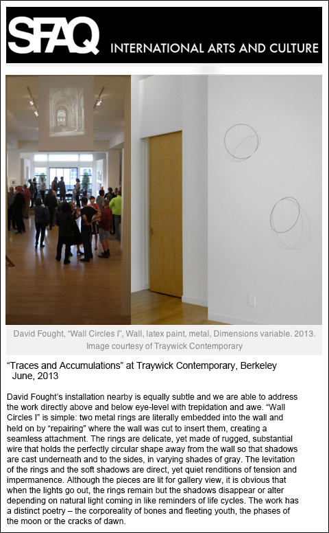 Traces and Accumulations at Traywick Contemporary, Berkeley 2013